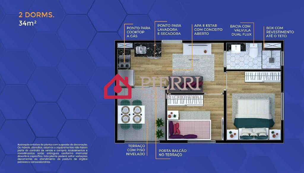 Apartamento, 2 quartos, 34 m² - Foto 14